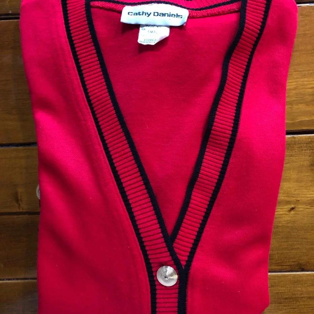 Cathy Daniels Acrylic Collegiate Cardigan Size Small - Picture 6 of 6